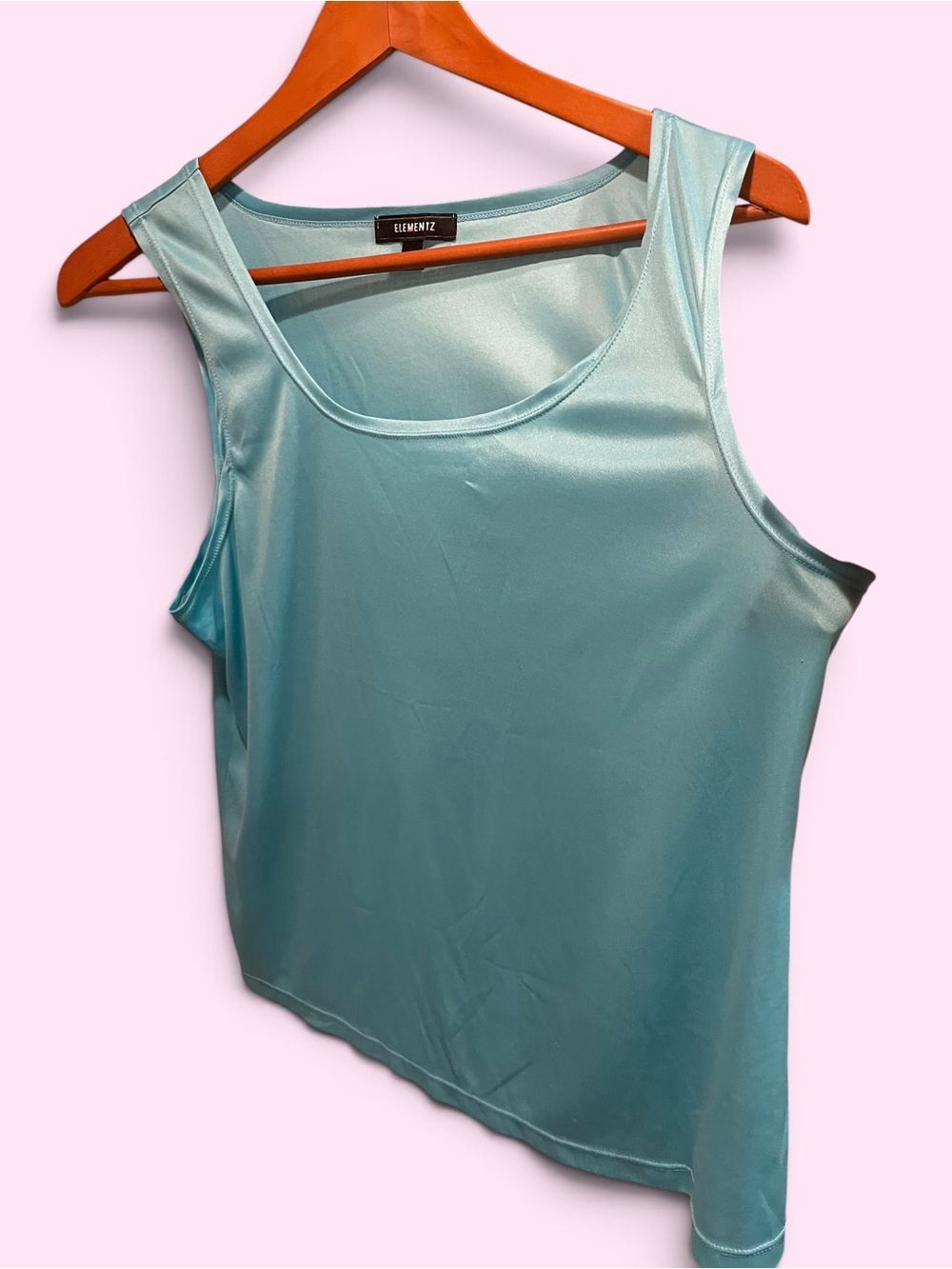 Cute aqua blue lightweight tissue tank top sleeveless base layer normcore basics